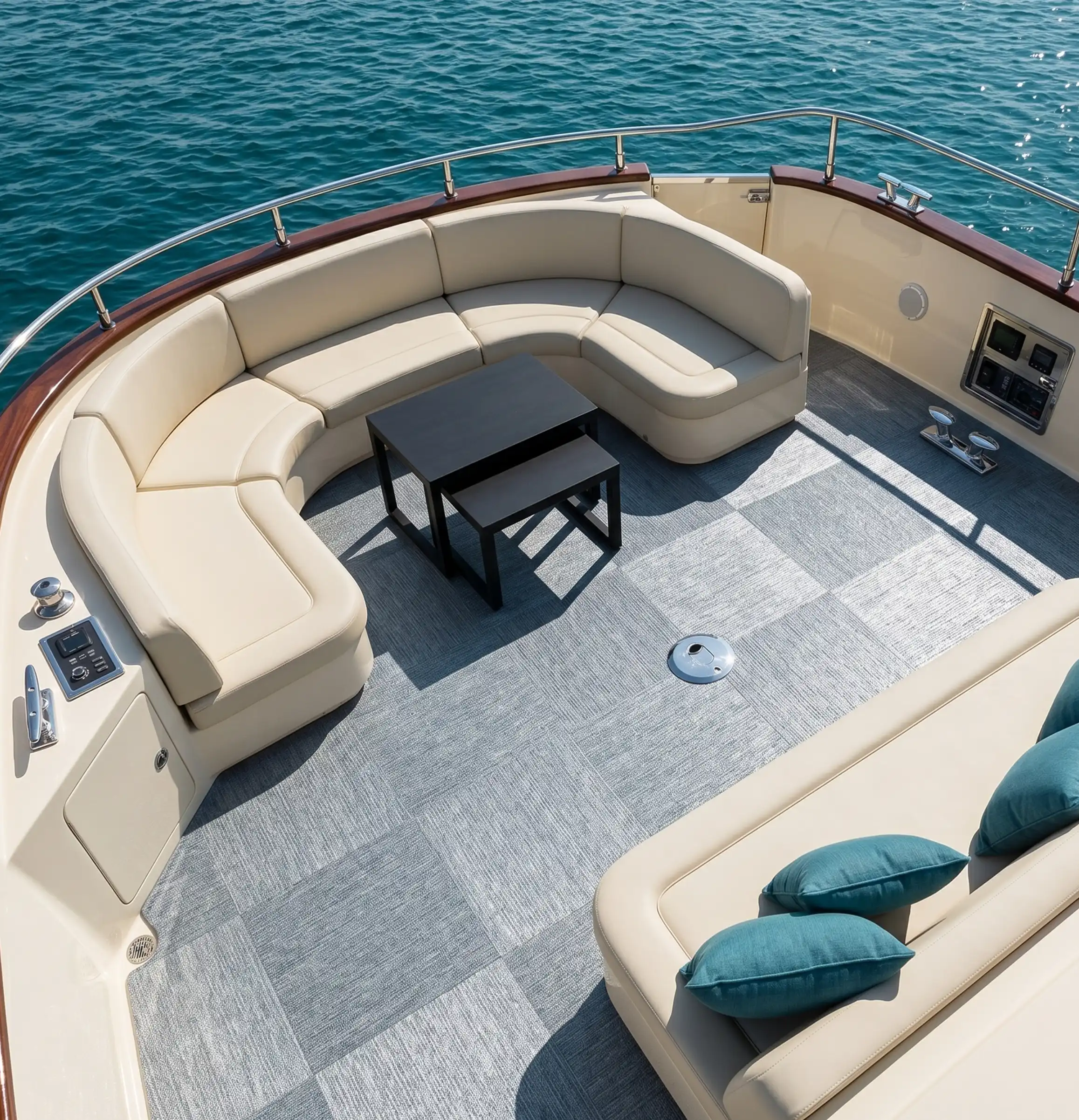 AXON woven flooring on a marine deck