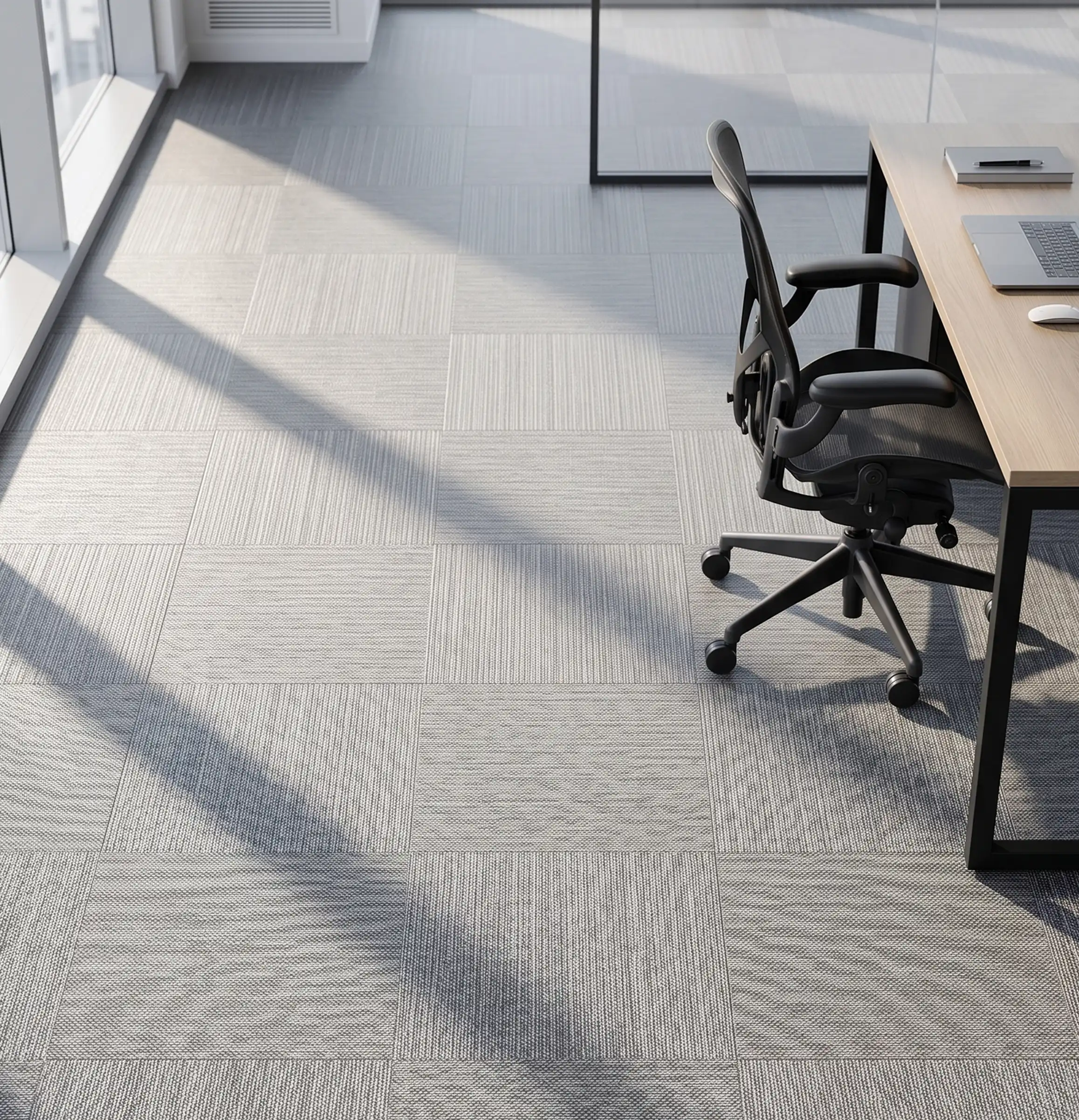 AXON woven flooring in an office workspace
