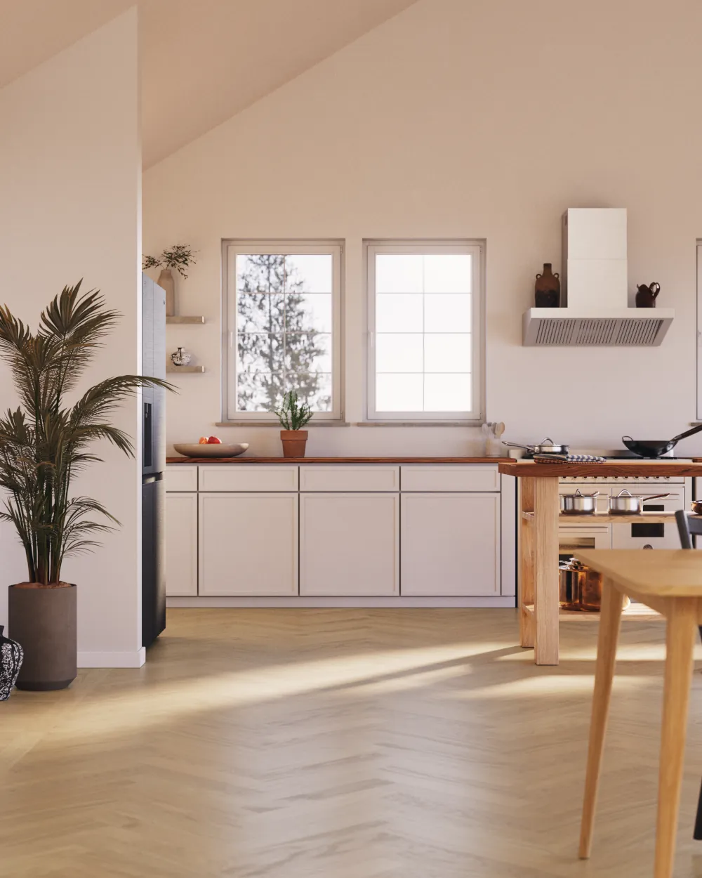 Herringbone Modern Bjelin Hardened Wood Flooring room scene