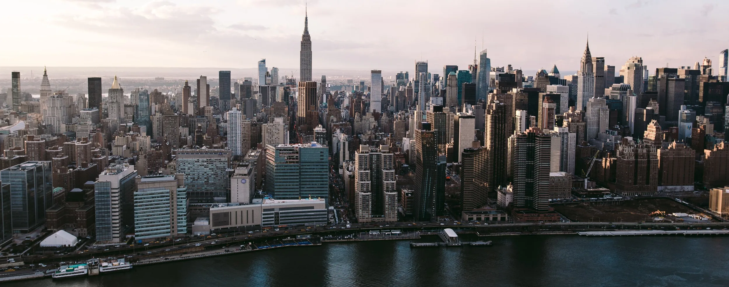 New York City skyline over the East River